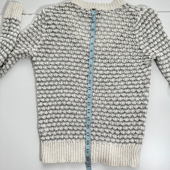 Rag & Bone Exeter Round Neck White Grey Linen Size Small Open Knit Sweater - Picture 14 of 16